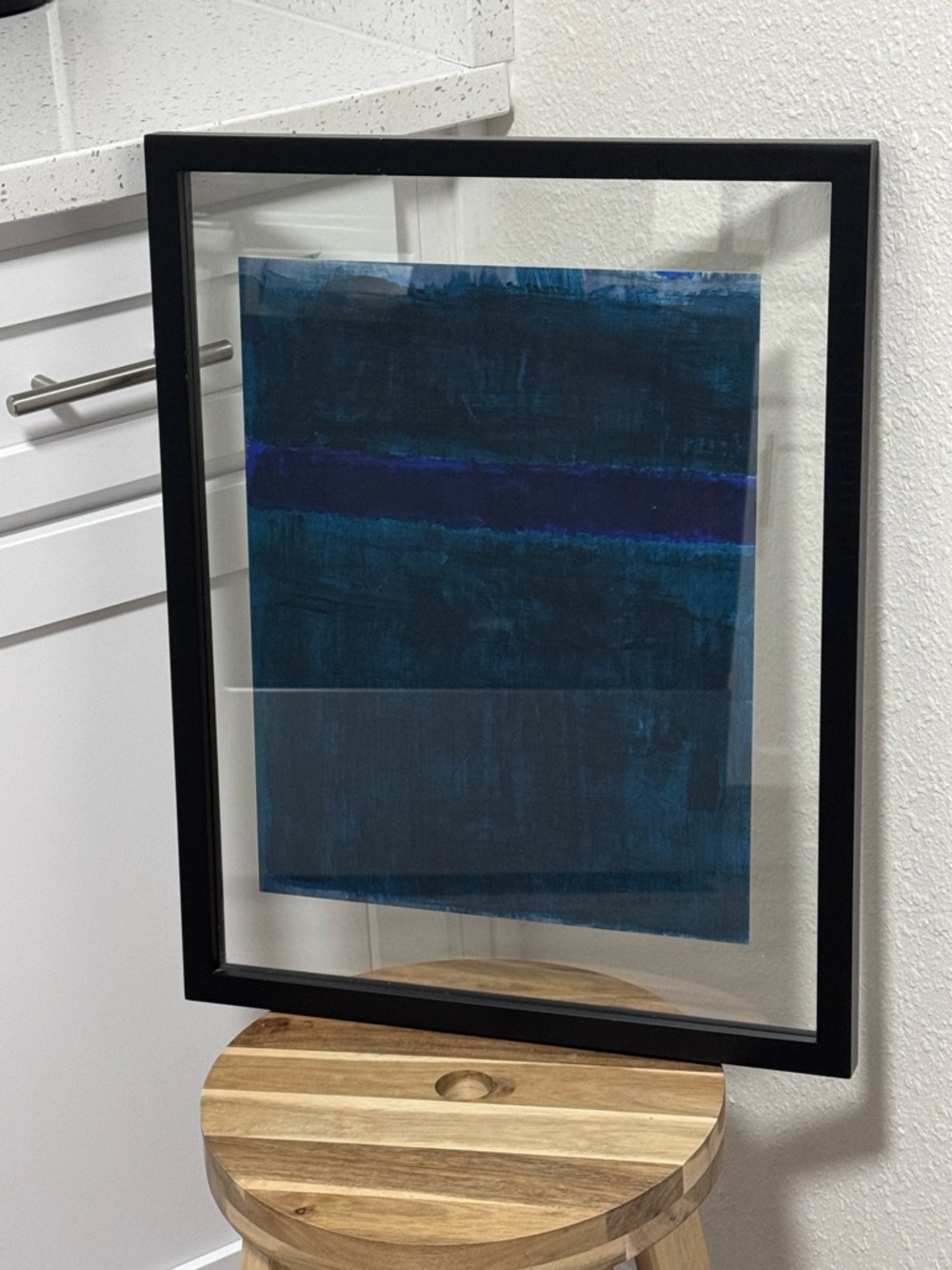 Project 62 Floating Frame + Moody Abstract Blue Giclée Art Print